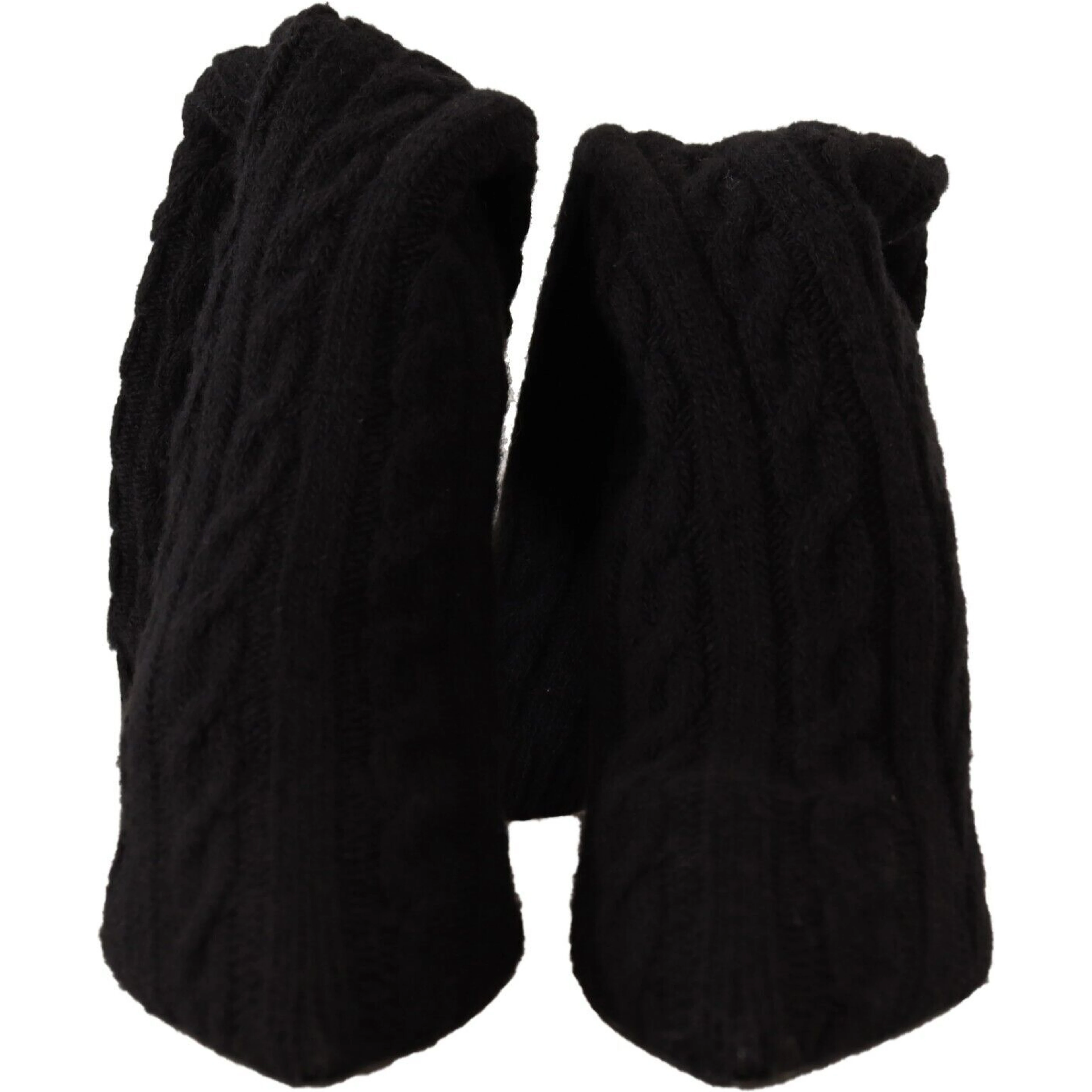 Black Stretch Socks Knee High Booties Shoes