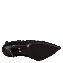 Black Stretch Socks Knee High Booties Shoes