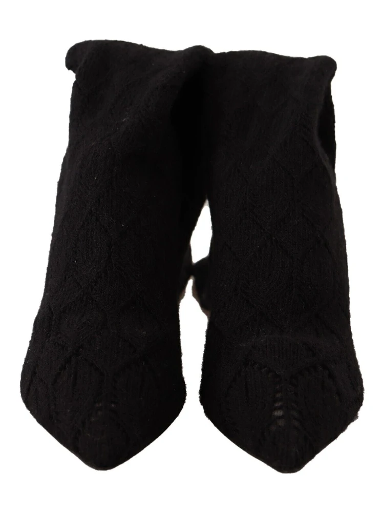 Black Stretch Socks Knee High Booties Shoes alternative