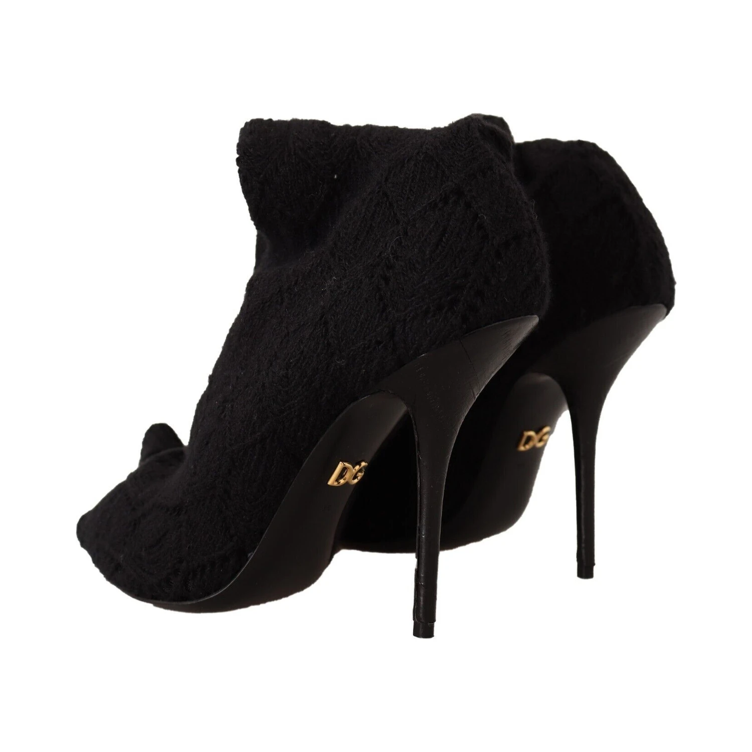Black Stretch Socks Knee High Booties Shoes