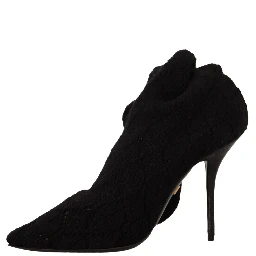 Black Stretch Socks Knee High Booties Shoes