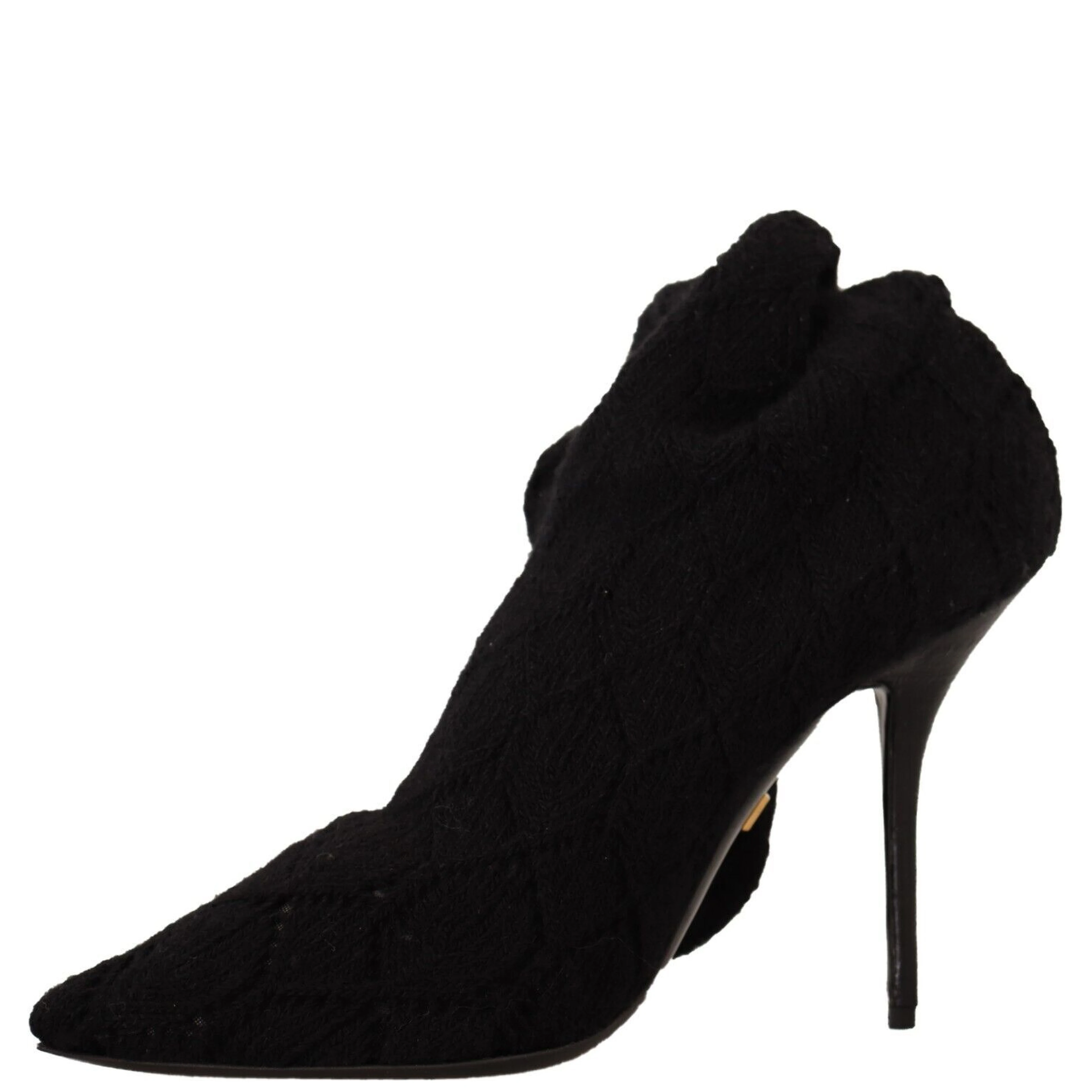 Black Stretch Socks Knee High Booties Shoes