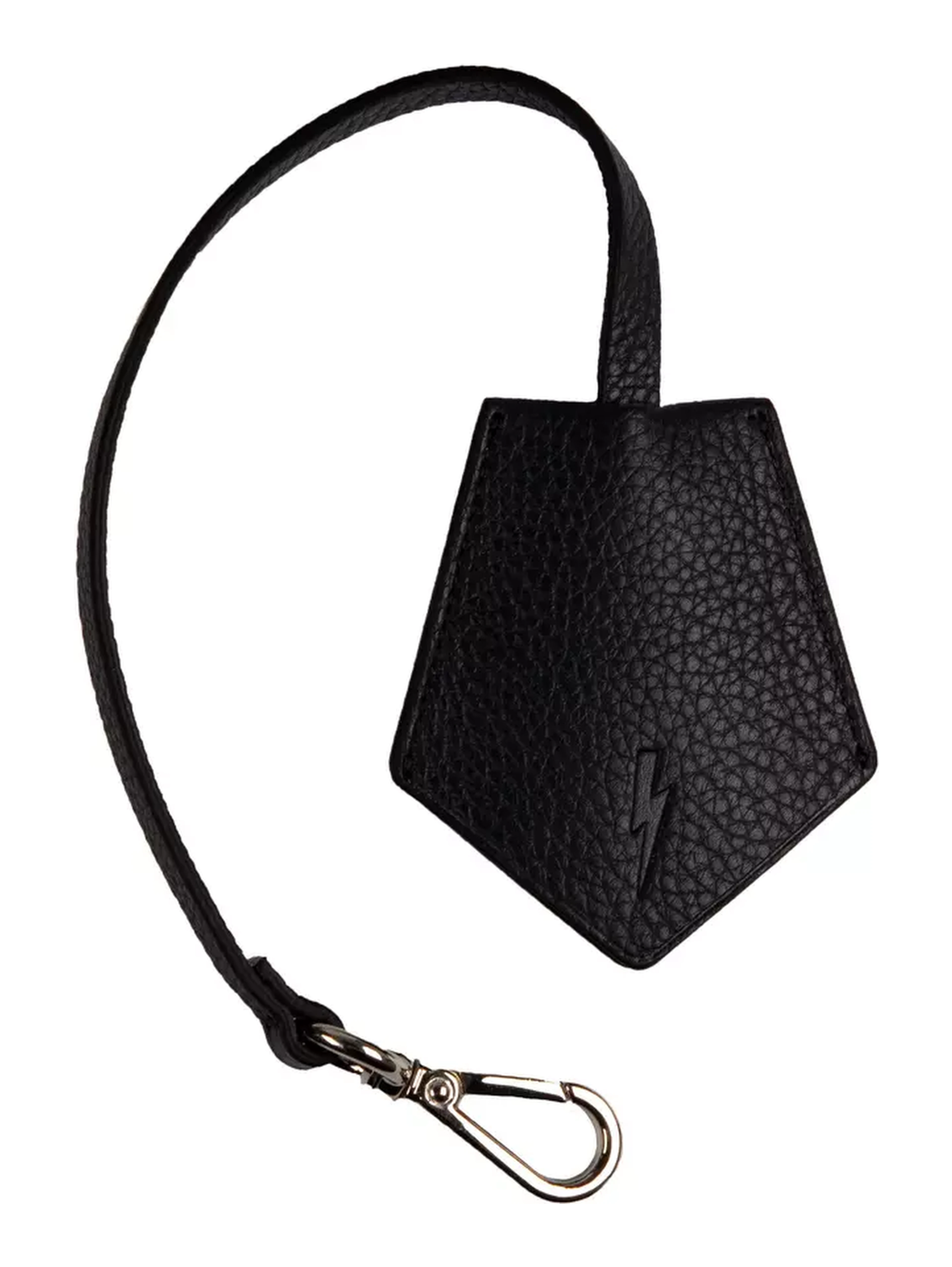 Men's Black Leather Keychain