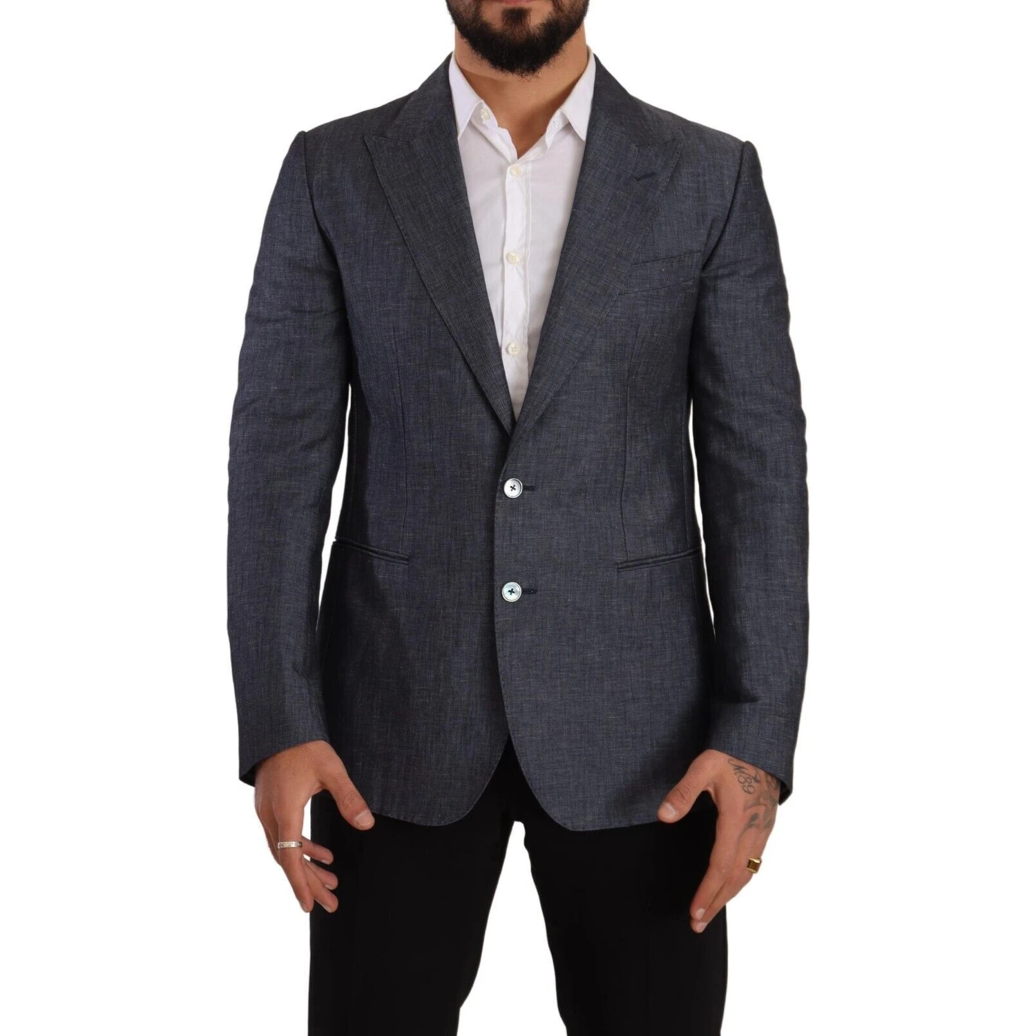 Blue Linen Cotton Jacket TAORMINA Blazer