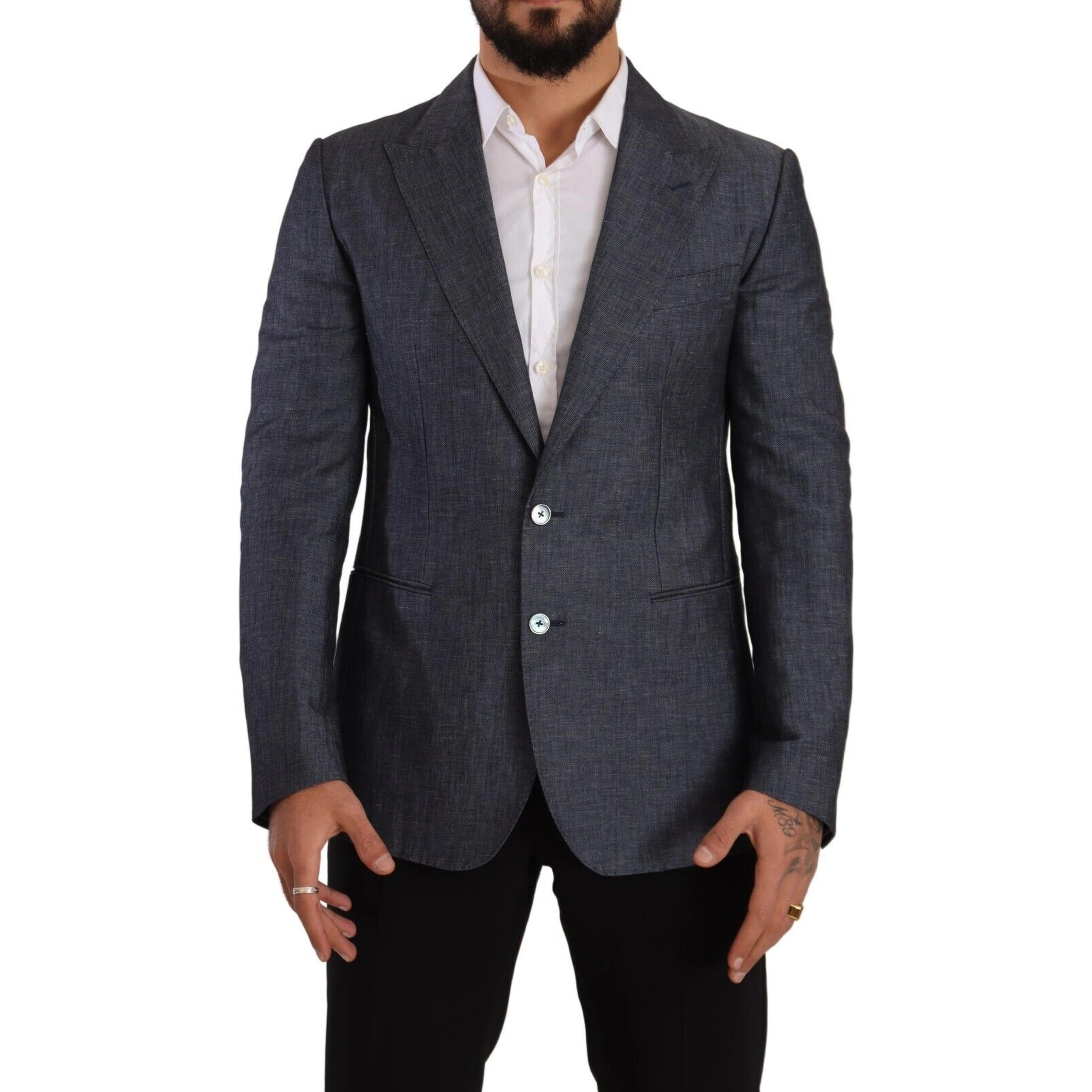 Blue Linen Cotton Jacket TAORMINA Blazer