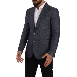 Blue Linen Cotton Jacket TAORMINA Blazer