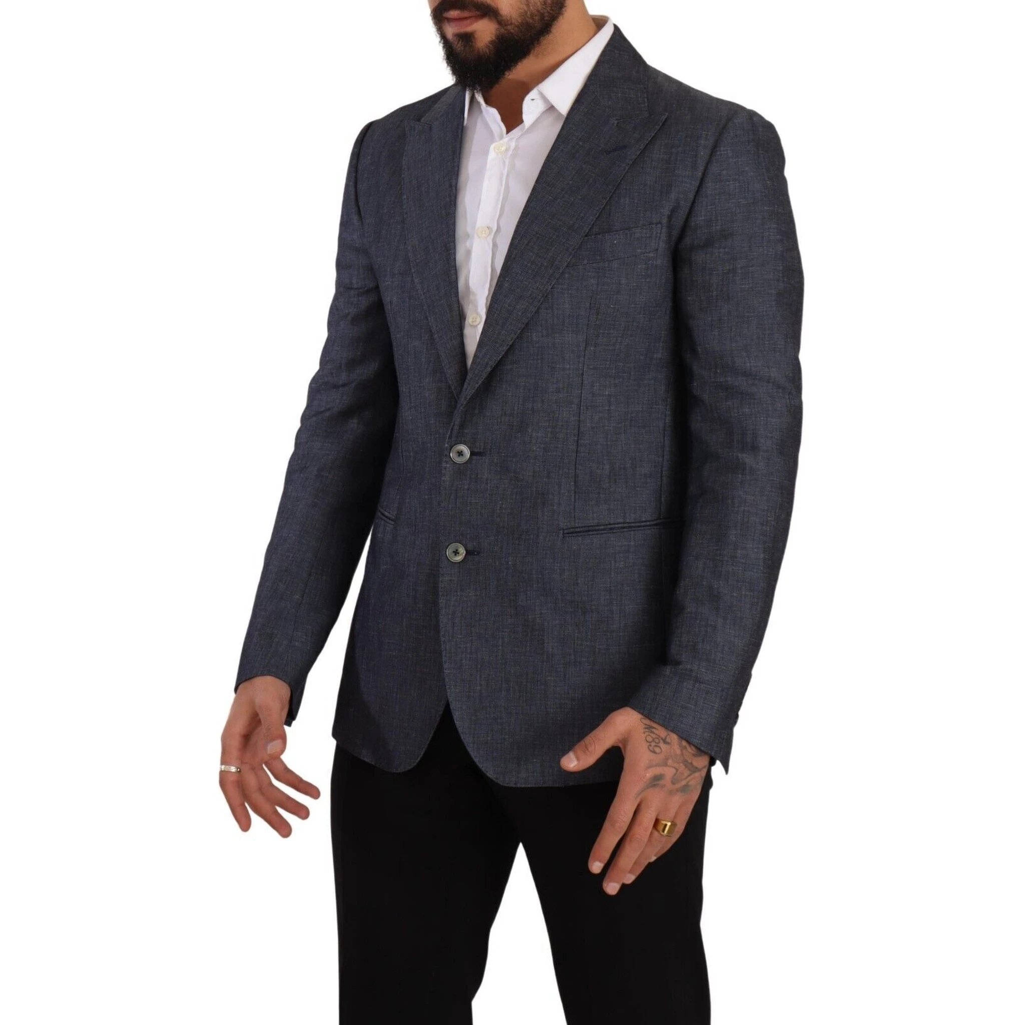 Blue Linen Cotton Jacket TAORMINA Blazer