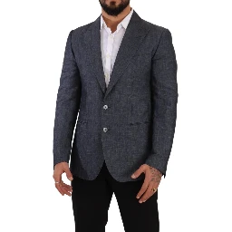 Blue Linen Cotton Jacket TAORMINA Blazer