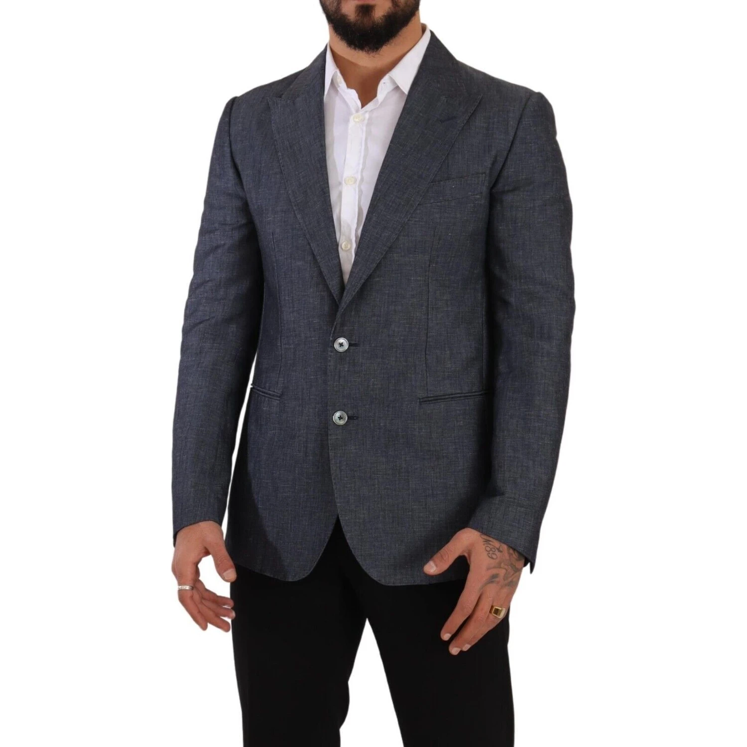 Blue Linen Cotton Jacket TAORMINA Blazer