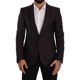 Purple Jacquard Single Breasted SICILIA Blazer