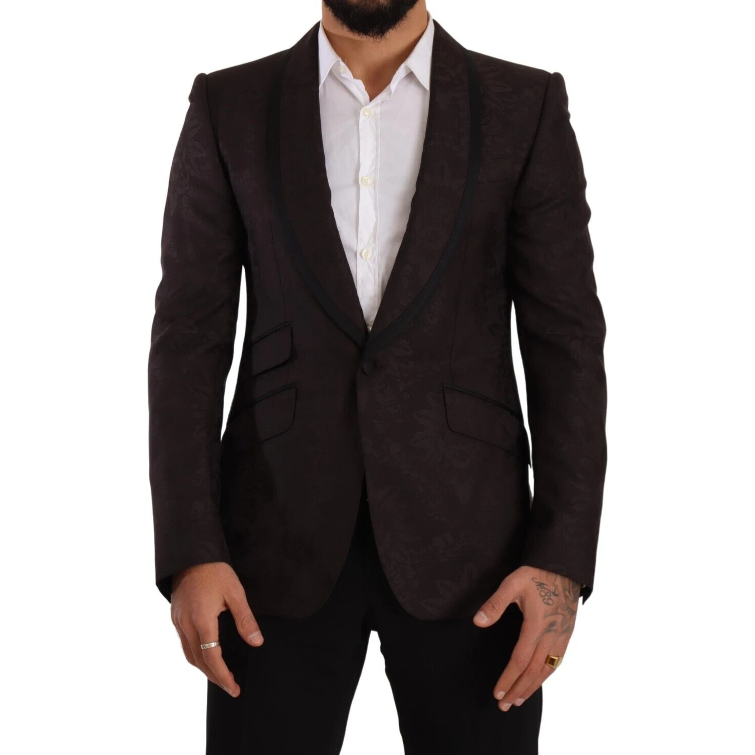 Purple Jacquard Single Breasted SICILIA Blazer