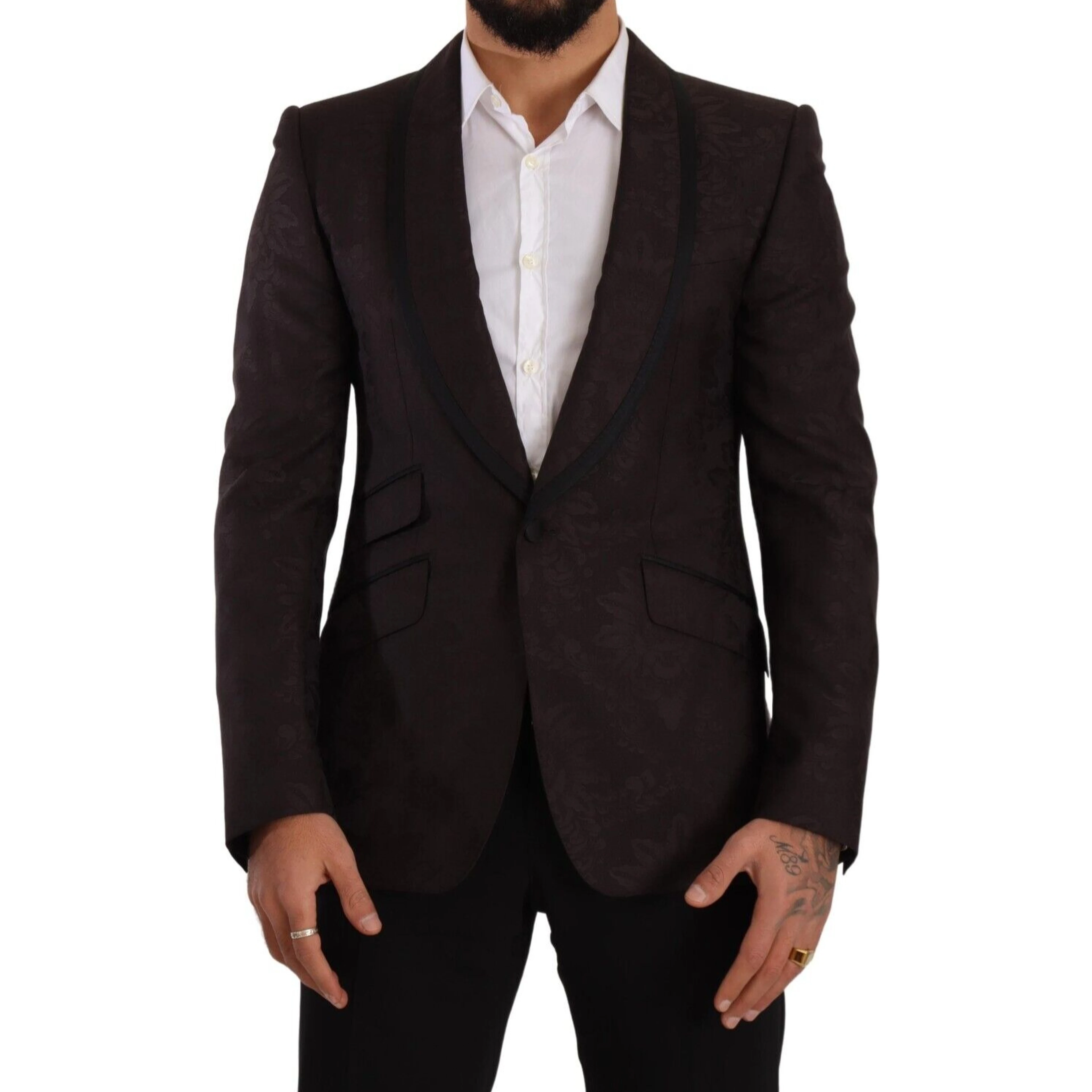 Purple Jacquard Single Breasted SICILIA Blazer