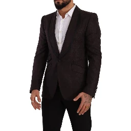 Purple Jacquard Single Breasted SICILIA Blazer