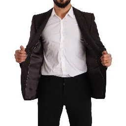 Purple Jacquard Single Breasted SICILIA Blazer
