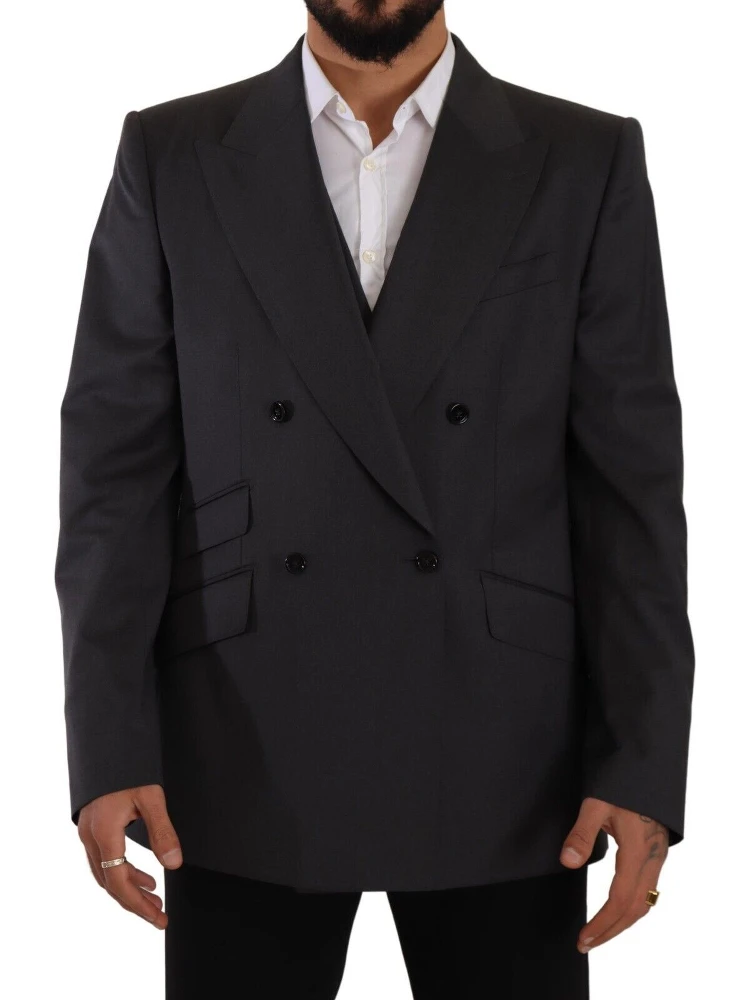 Gray Double Breasted 2 Piece SICILIA Blazer