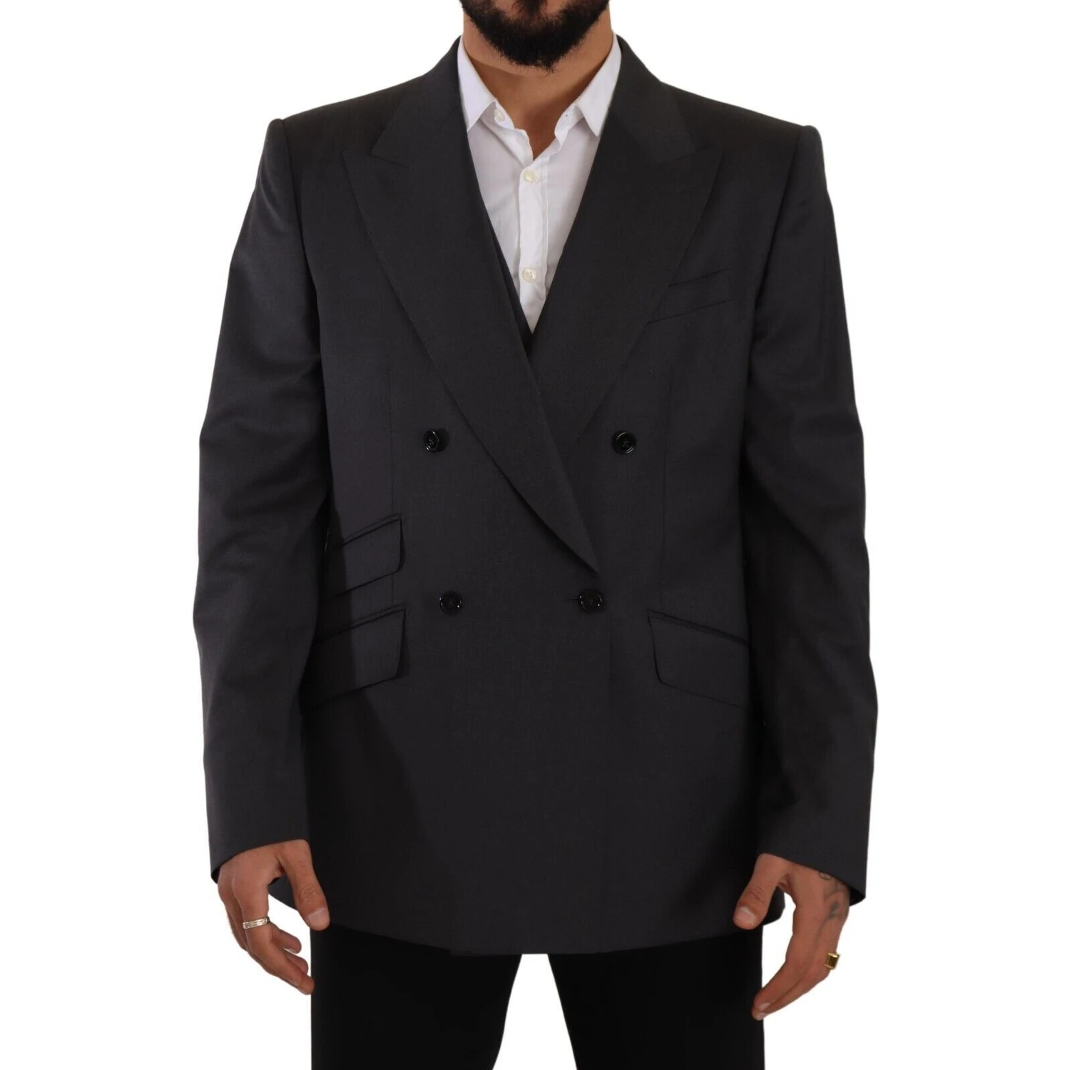 Gray Double Breasted 2 Piece SICILIA Blazer