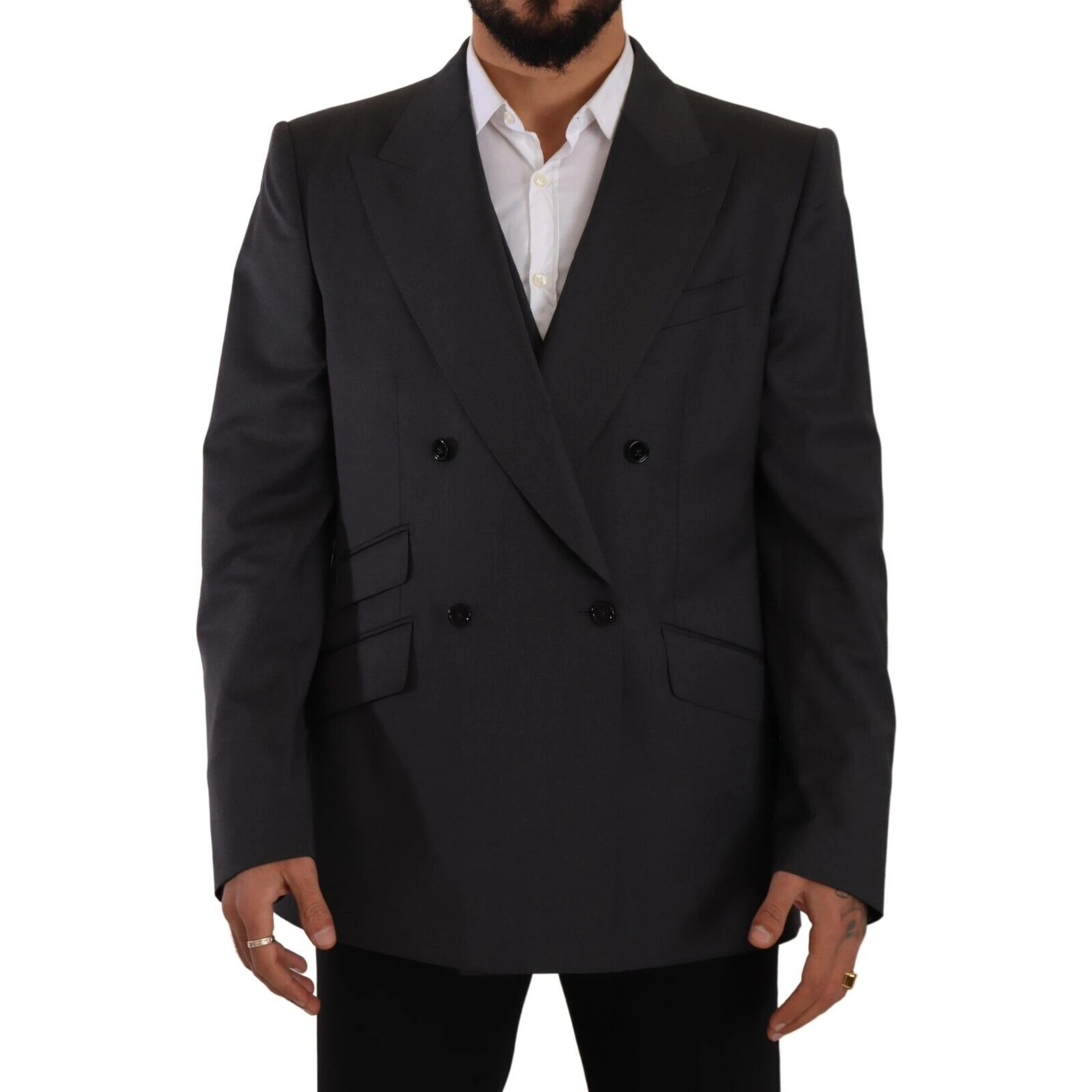 Gray Double Breasted 2 Piece SICILIA Blazer