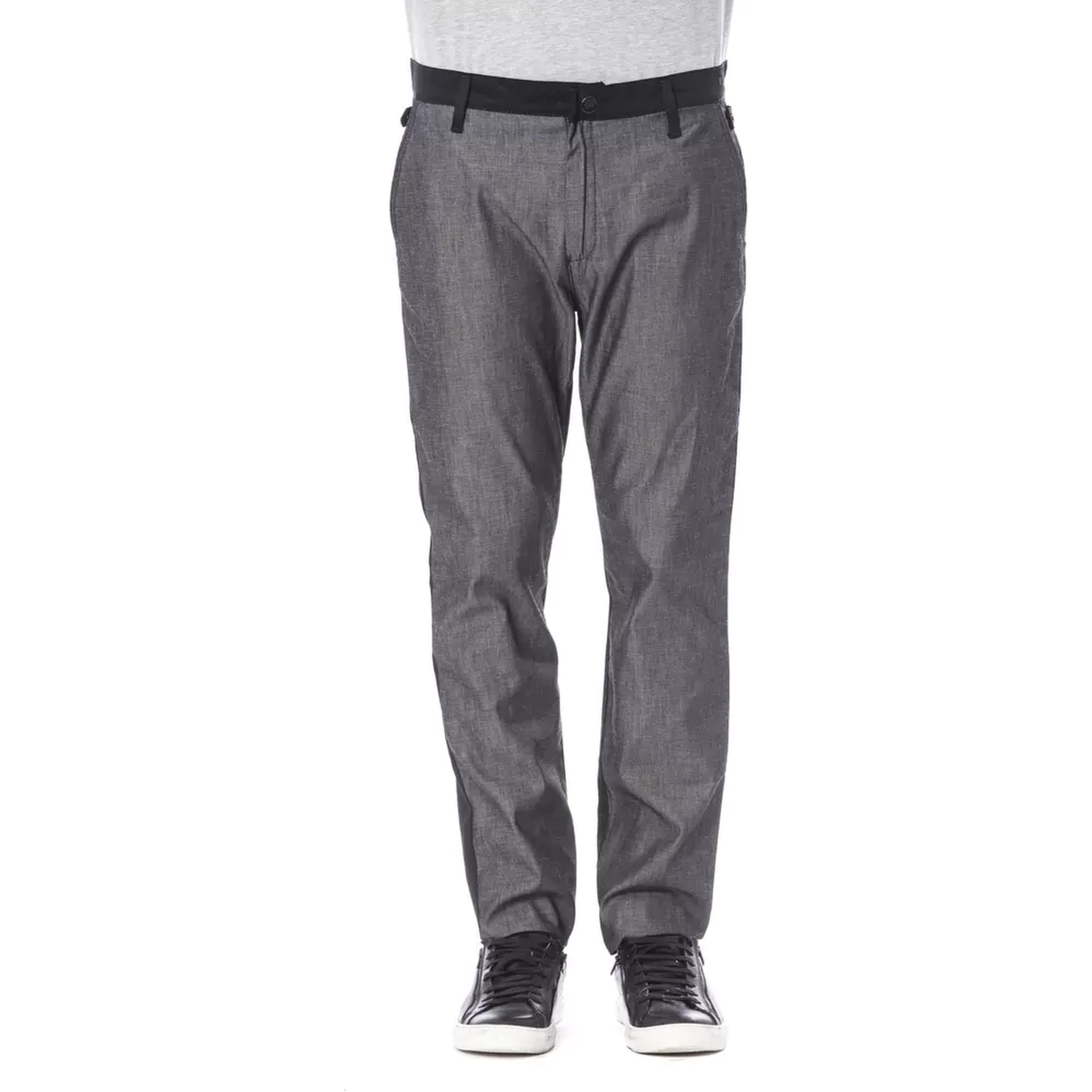Classic Cotton Men's Pants In Black
