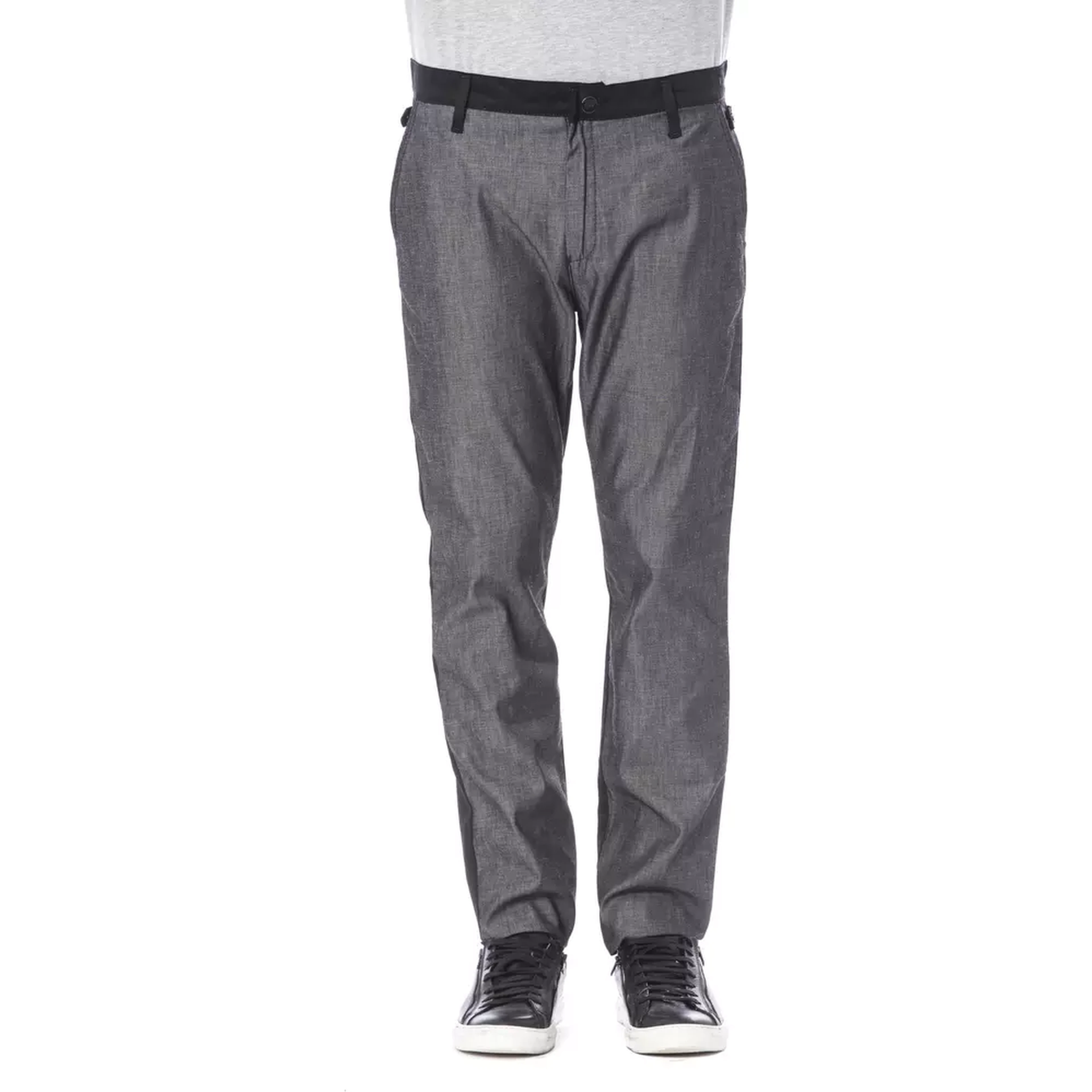 Classic Cotton Men's Pants In Black