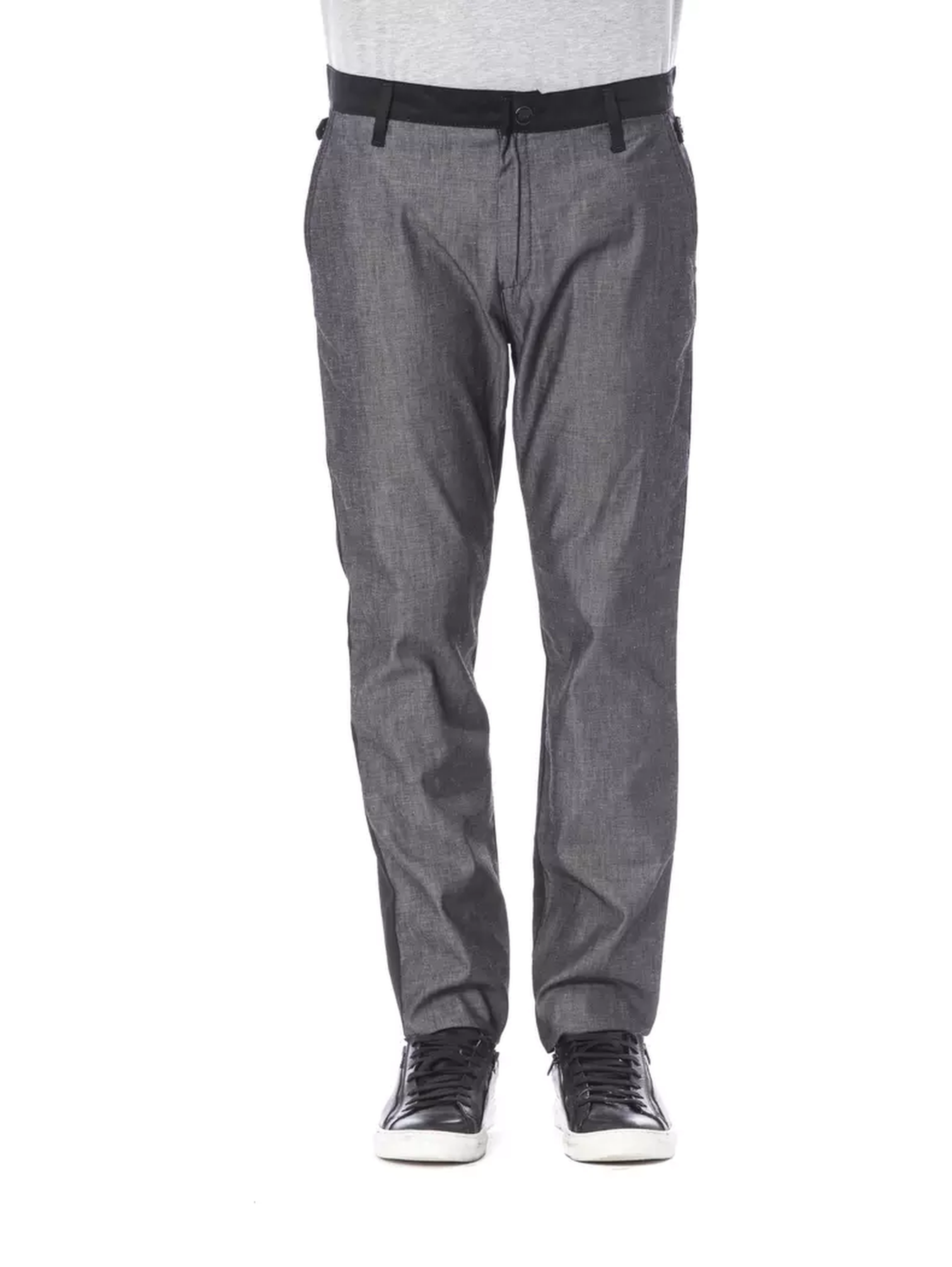 Classic Cotton Men's Pants In Black