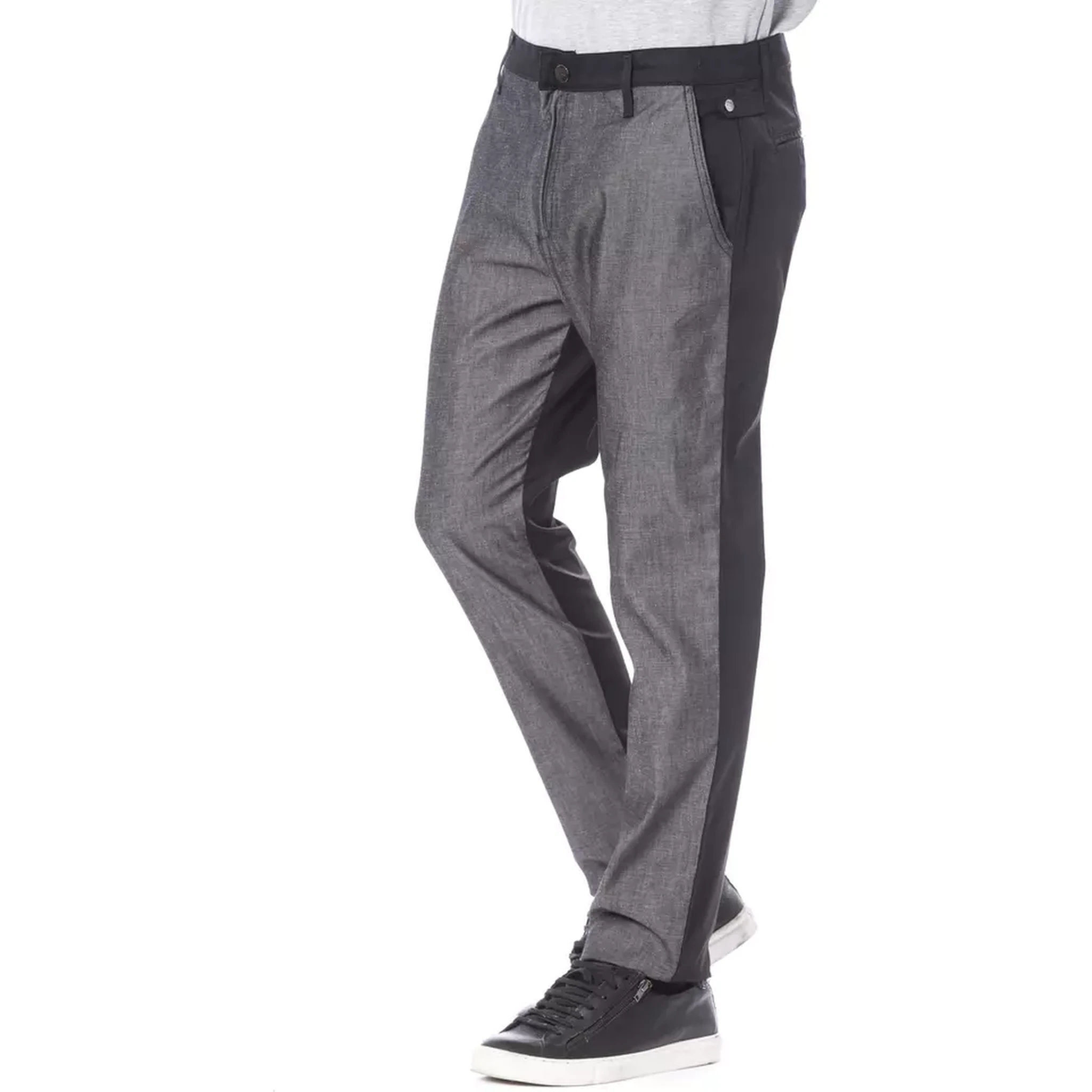 Classic Cotton Men's Pants In Black