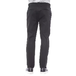 Classic Cotton Men's Pants In Black