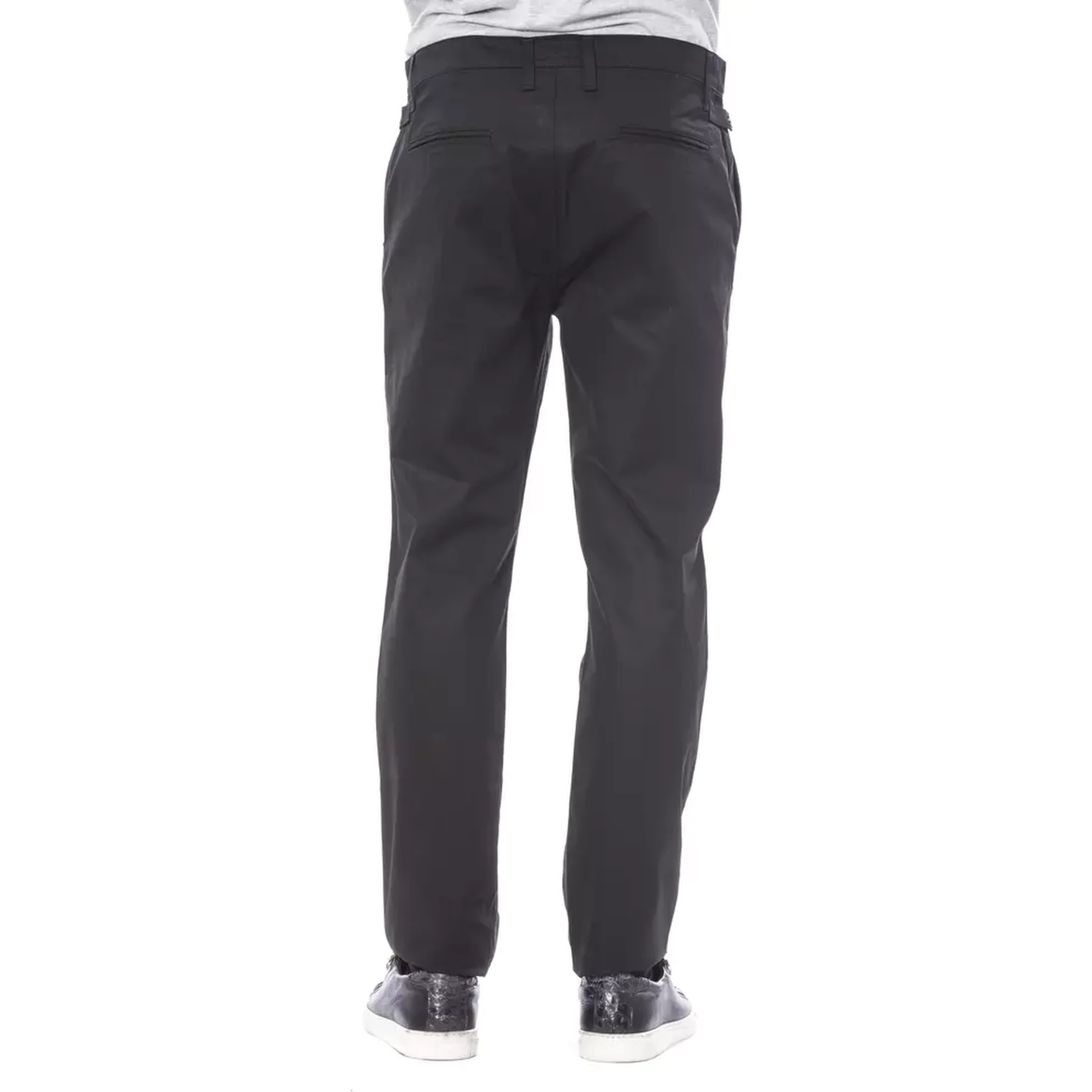 Classic Cotton Men's Pants In Black