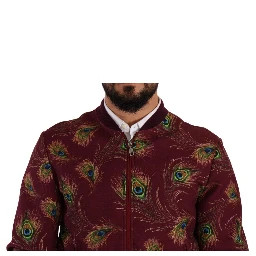 Red Peacock Polyester Stretch Full Zip Jacket