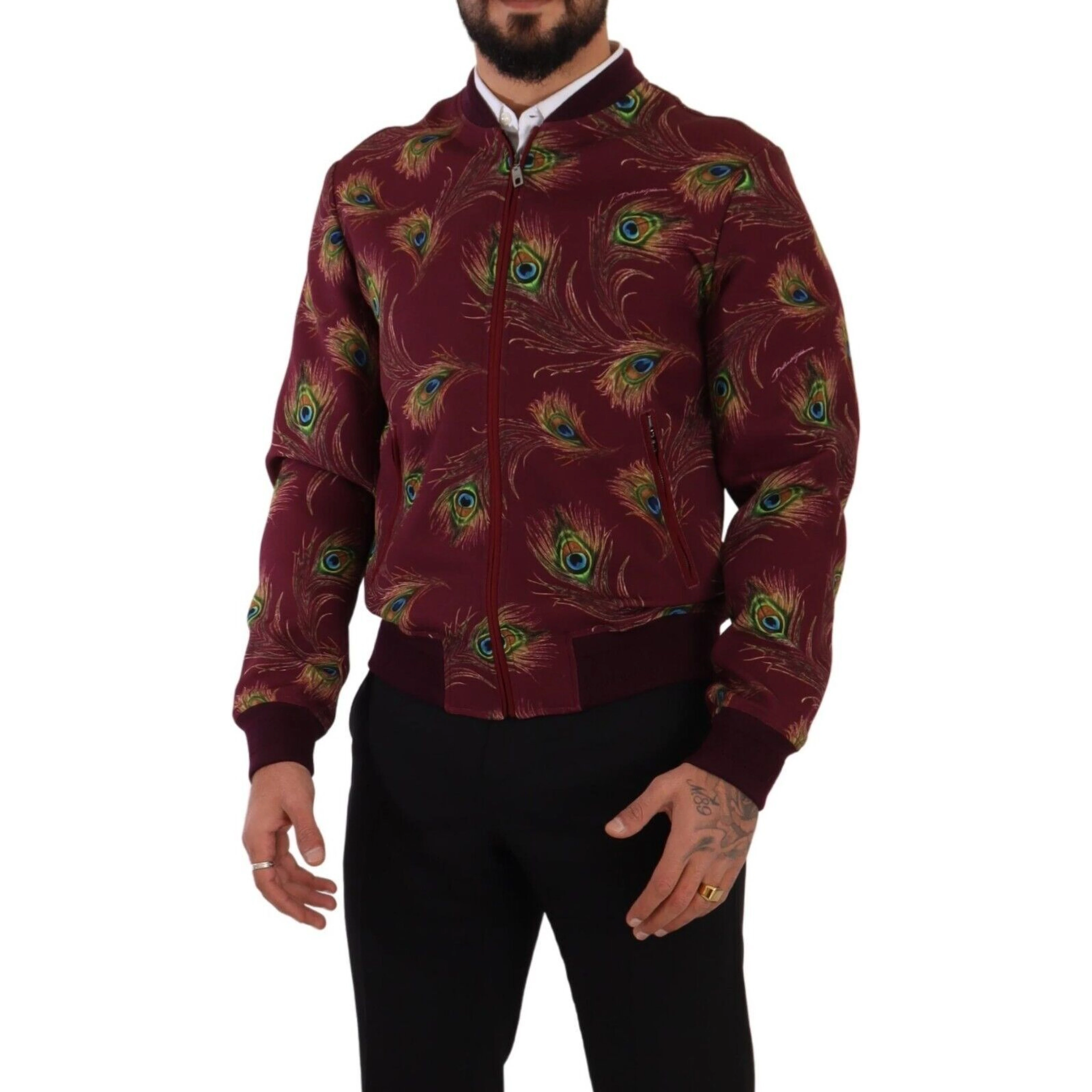 Red Peacock Polyester Stretch Full Zip Jacket