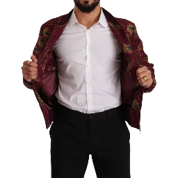 Red Peacock Polyester Stretch Full Zip Jacket