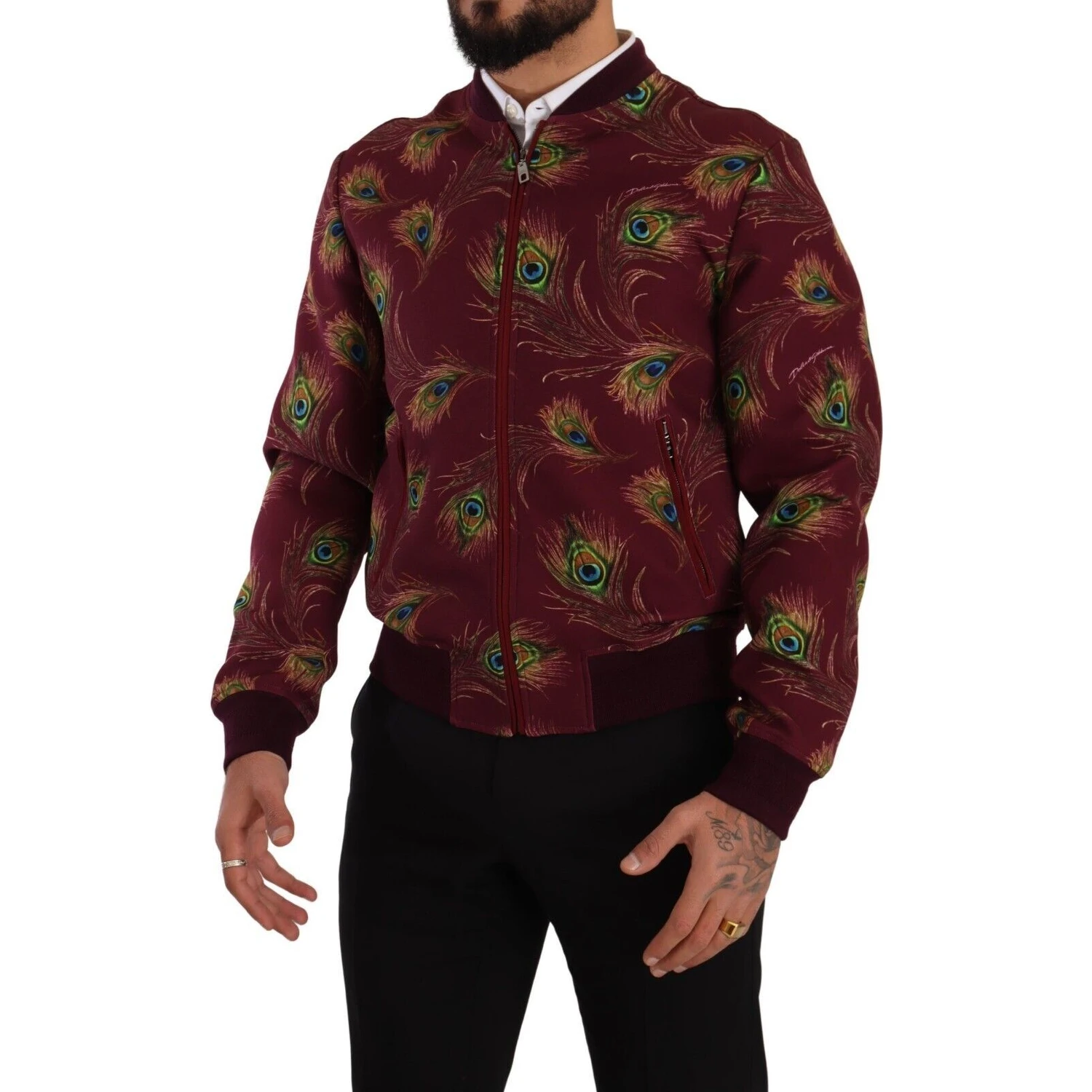 Red Peacock Polyester Stretch Full Zip Jacket