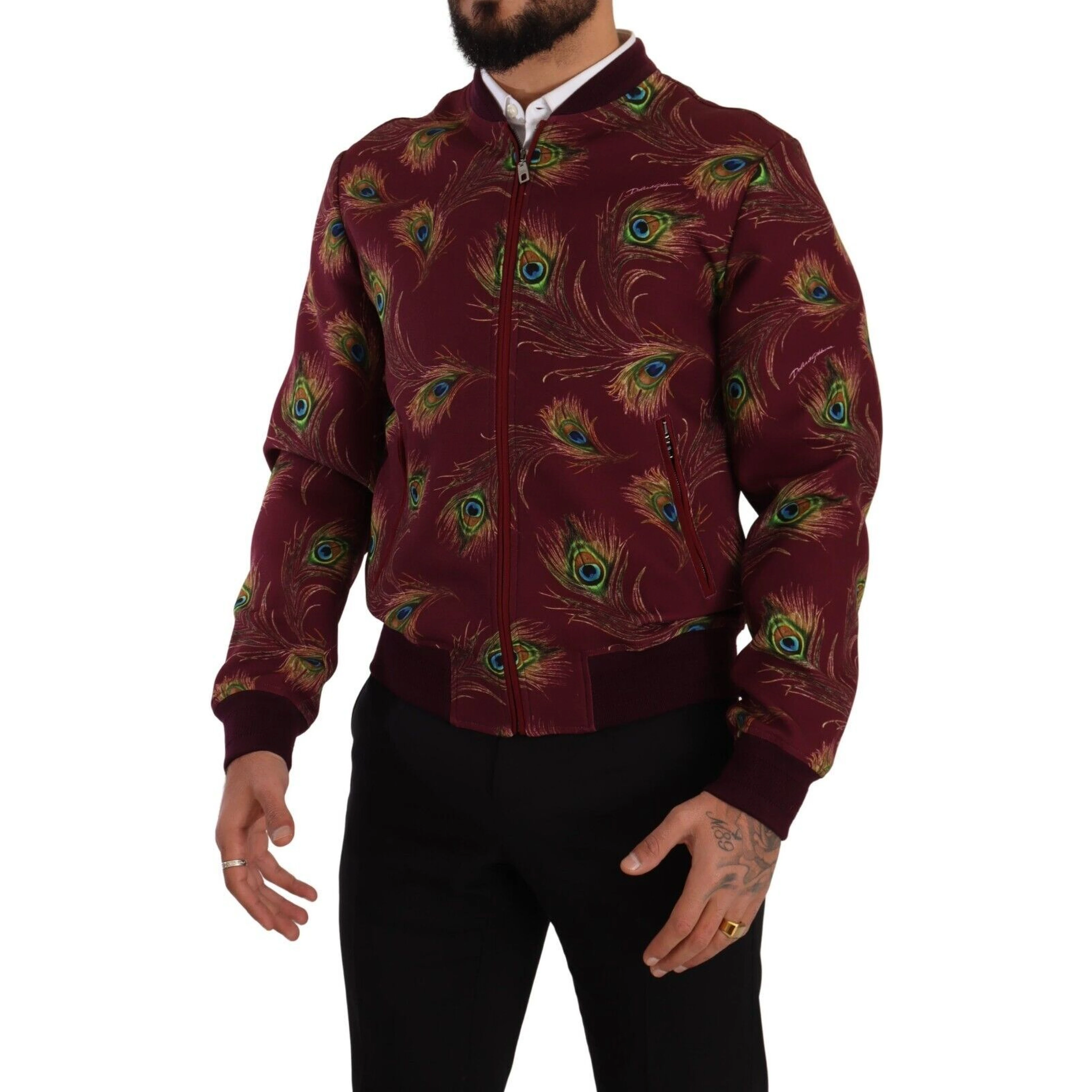 Red Peacock Polyester Stretch Full Zip Jacket