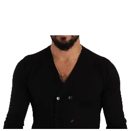 Black Cashmere Button Down Cardigan Sweater