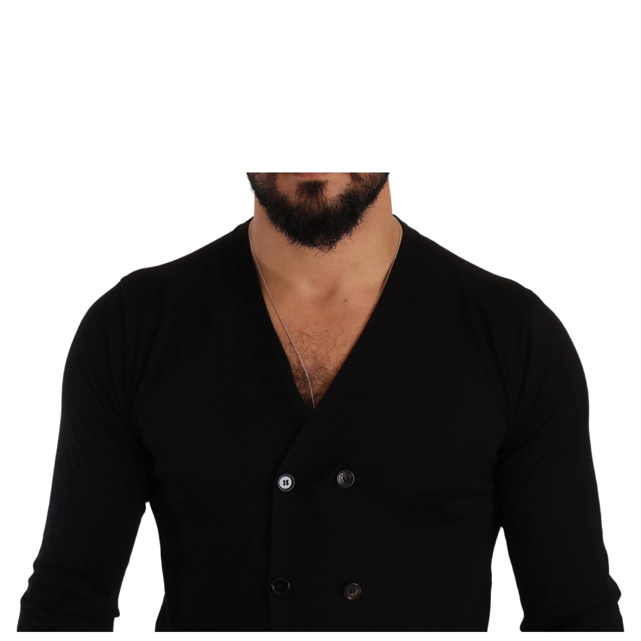 Black Cashmere Button Down Cardigan Sweater