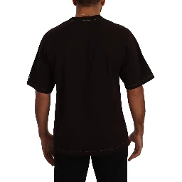 Bordeaux Cotton L-Amore Print Crewneck T-shirt