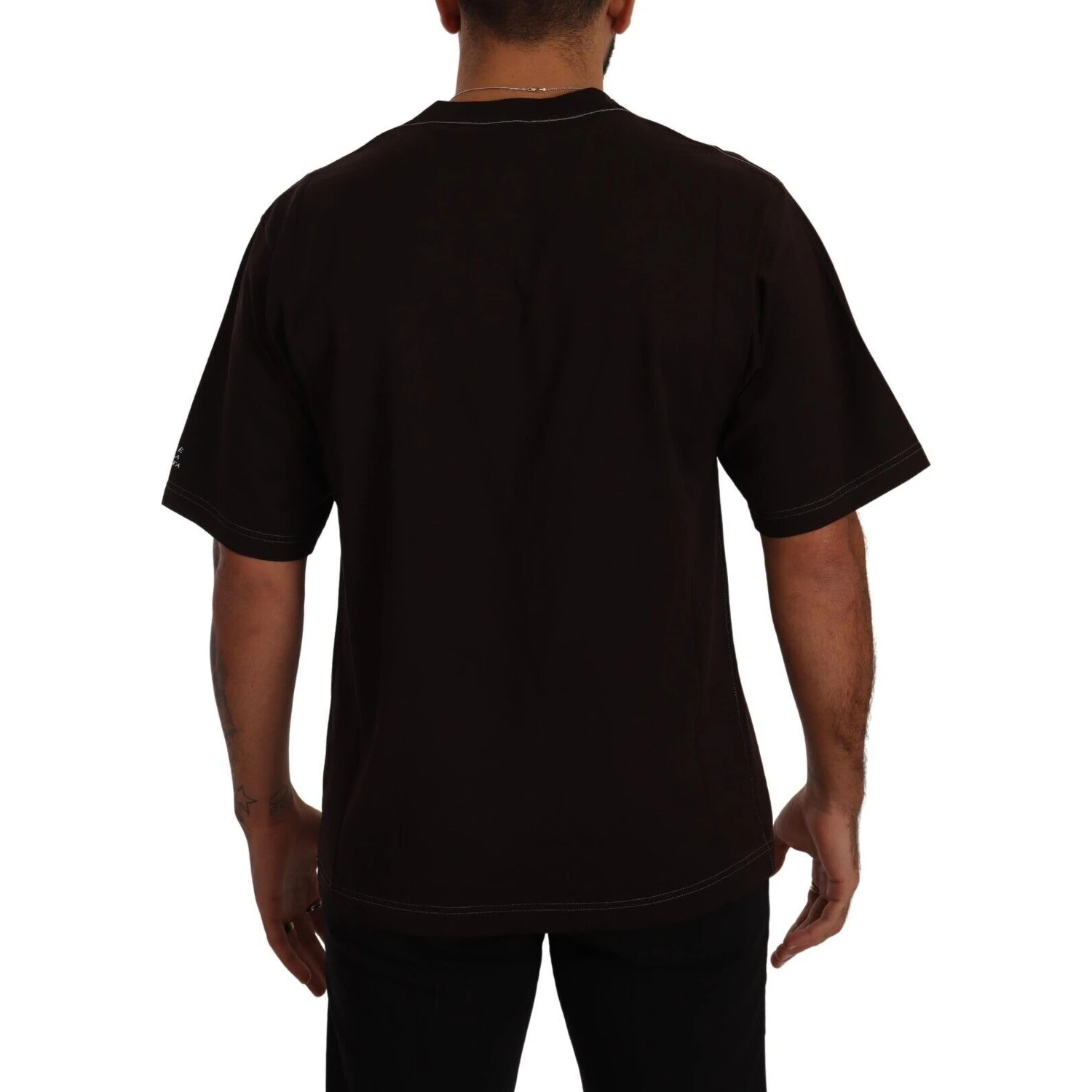 Bordeaux Cotton L-Amore Print Crewneck T-shirt