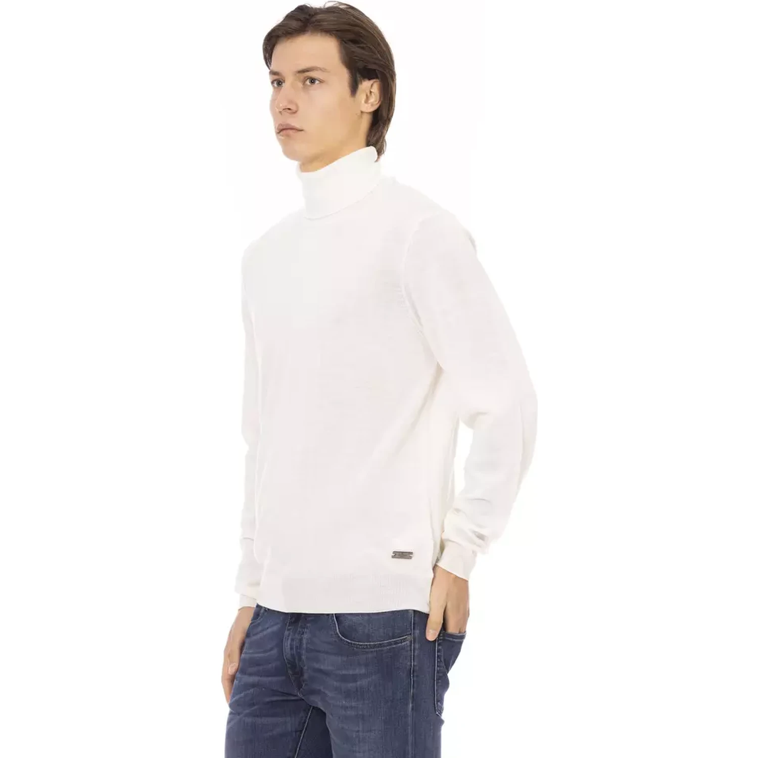 White Fabric Sweater