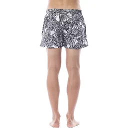 Black And White Polyester Swimwear