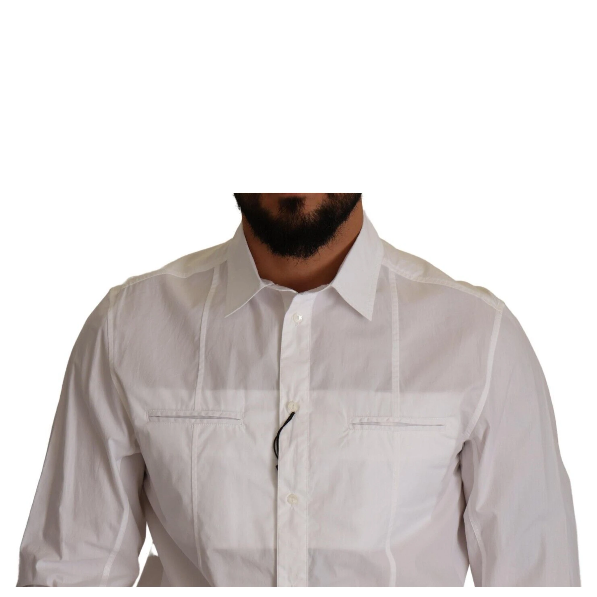 White Cotton Button Down Men Collared Shirt