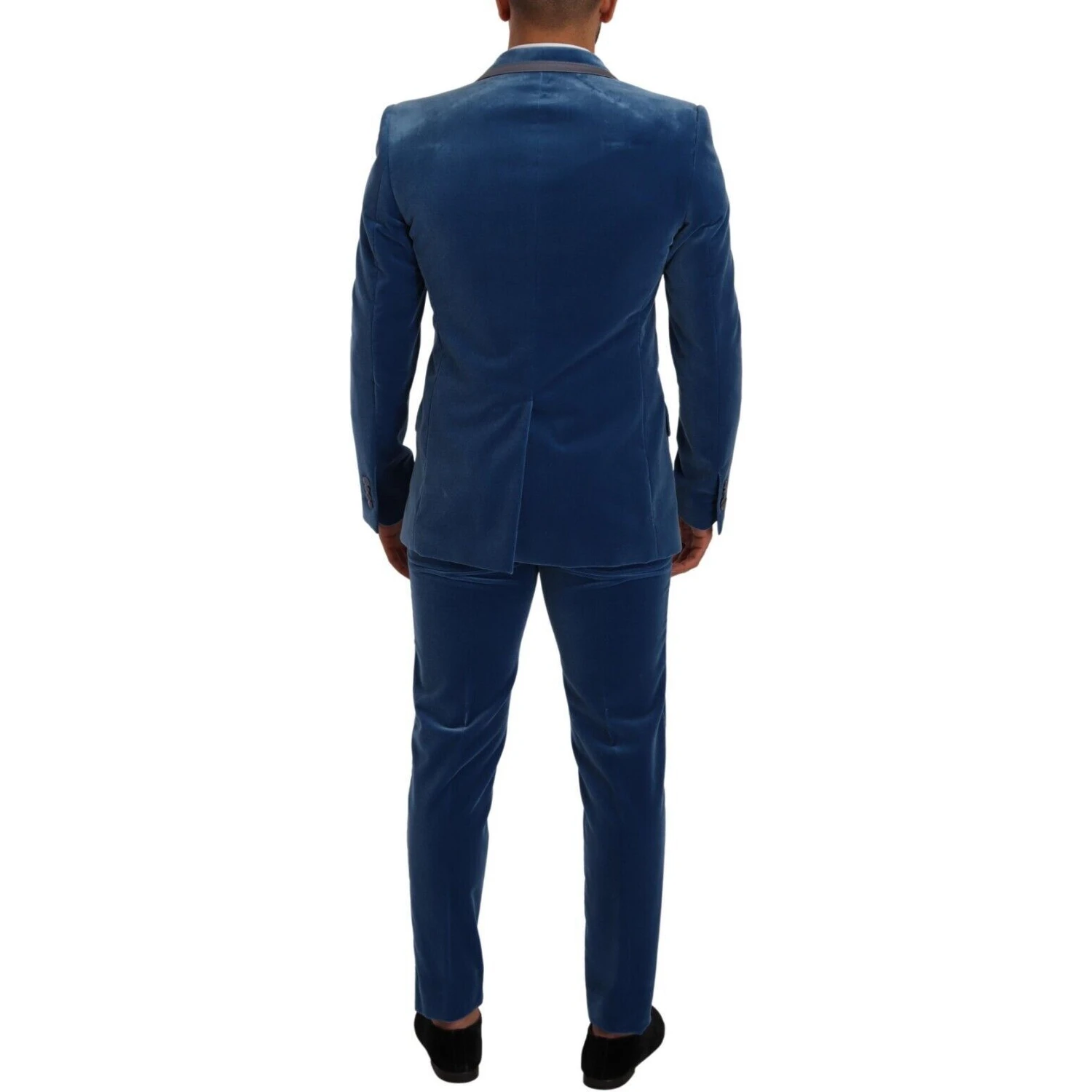 Blue SICILIA Velvet Slim Fit 2 Piece Suit