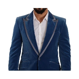 Blue SICILIA Velvet Slim Fit 2 Piece Suit