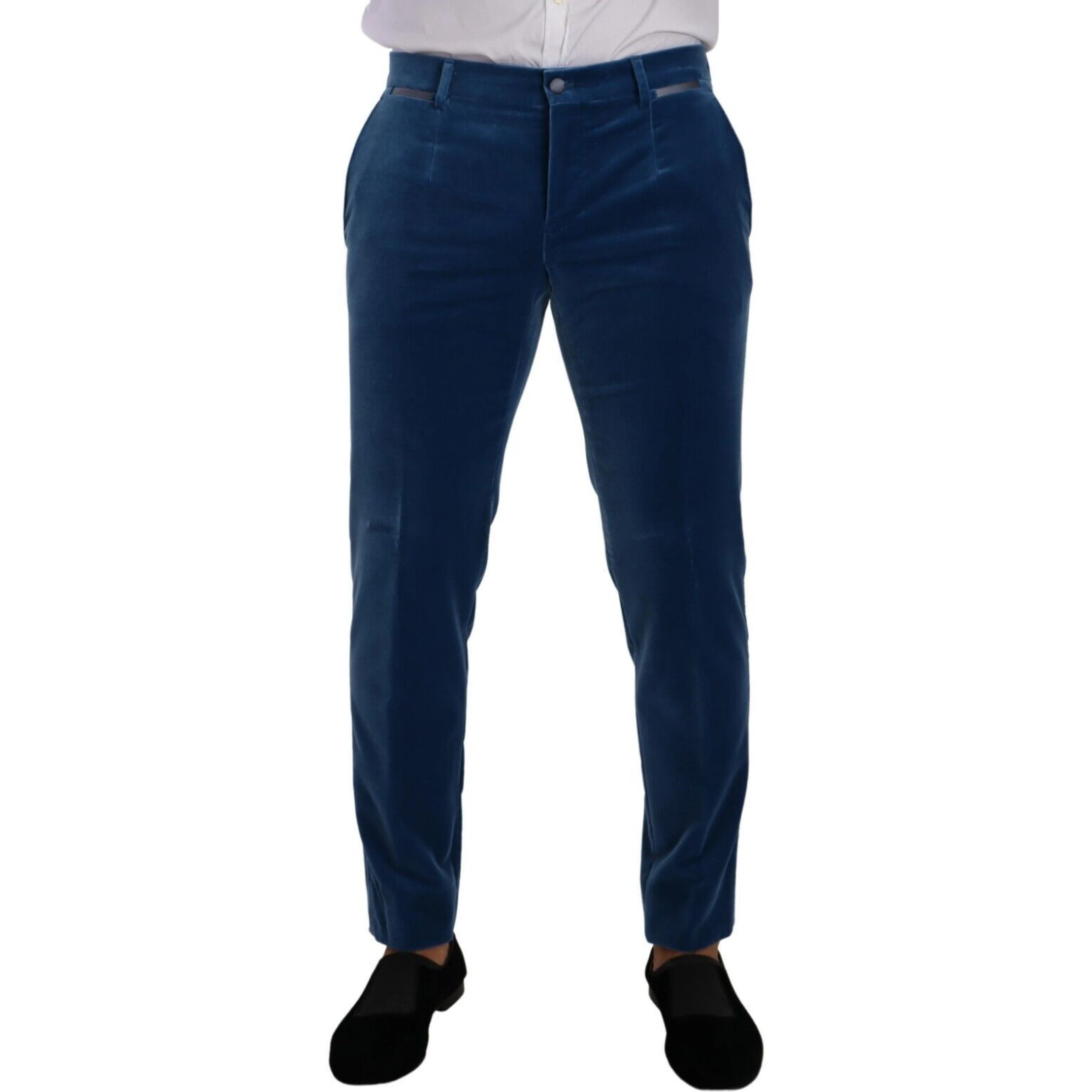 Blue SICILIA Velvet Slim Fit 2 Piece Suit