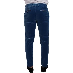 Blue SICILIA Velvet Slim Fit 2 Piece Suit