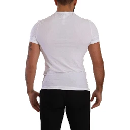 White Round Neck Cotton Stretch T-shirt Underwear