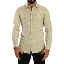 Yellow SICILIA Cotton Casual Slim Fit Shirt
