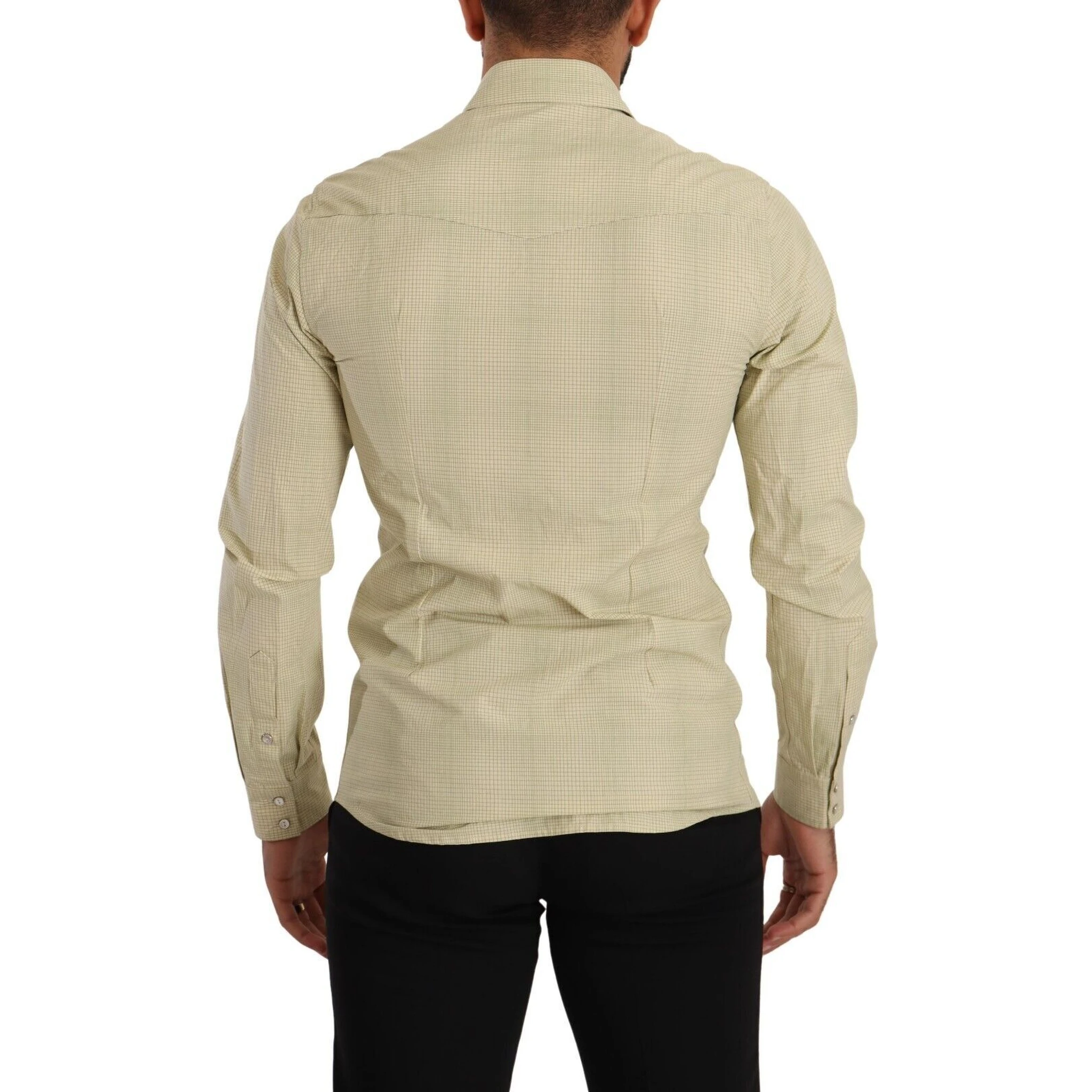 Yellow SICILIA Cotton Casual Slim Fit Shirt