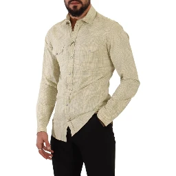 Yellow SICILIA Cotton Casual Slim Fit Shirt