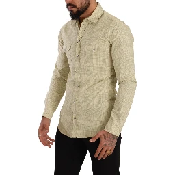 Yellow SICILIA Cotton Casual Slim Fit Shirt
