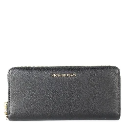 Jet Set Travel Large Black Pebble Leather Continental Wrist Wallet