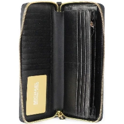 Jet Set Travel Large Black Pebble Leather Continental Wrist Wallet